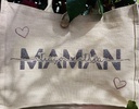 Sac en toile de jute "Maman + Prénoms enfants "  