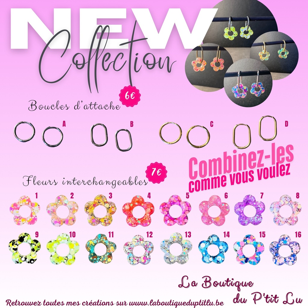  Boucles d'oreilles Flowever