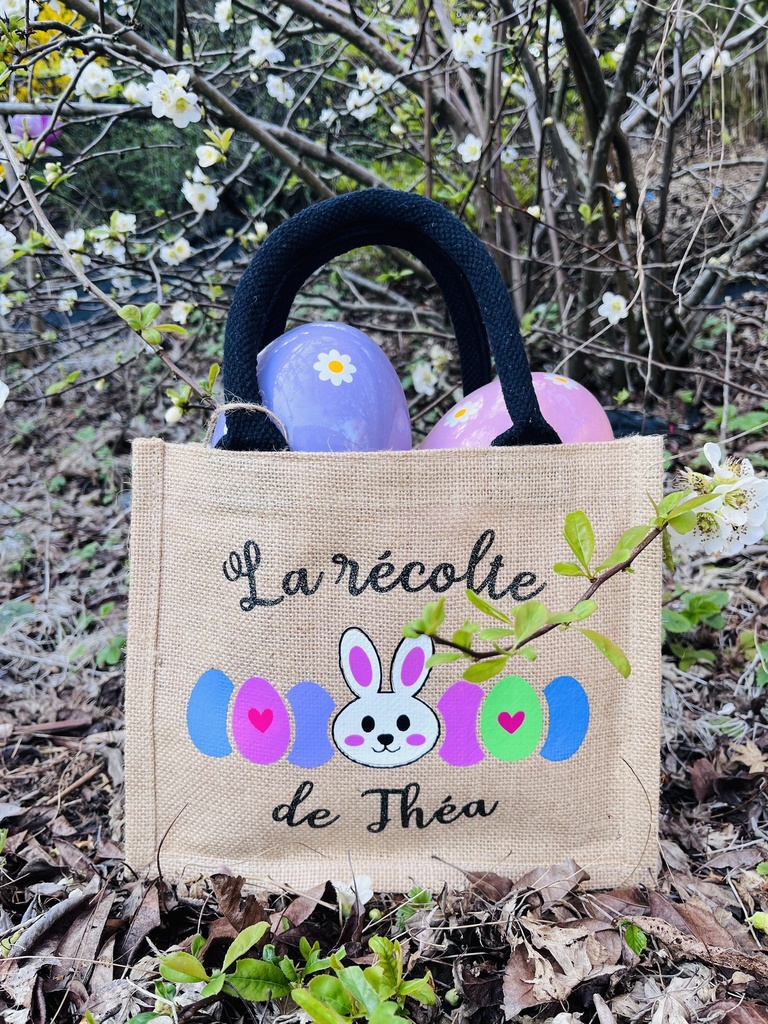 Sac en toile de jute *La récolte de ...* Petit Lapin 