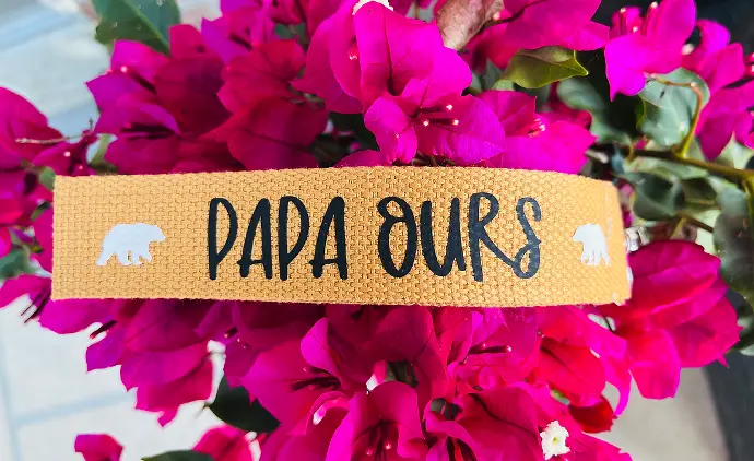 Porte-clés "Papa Ours" (Rouge, Rose pailletés)