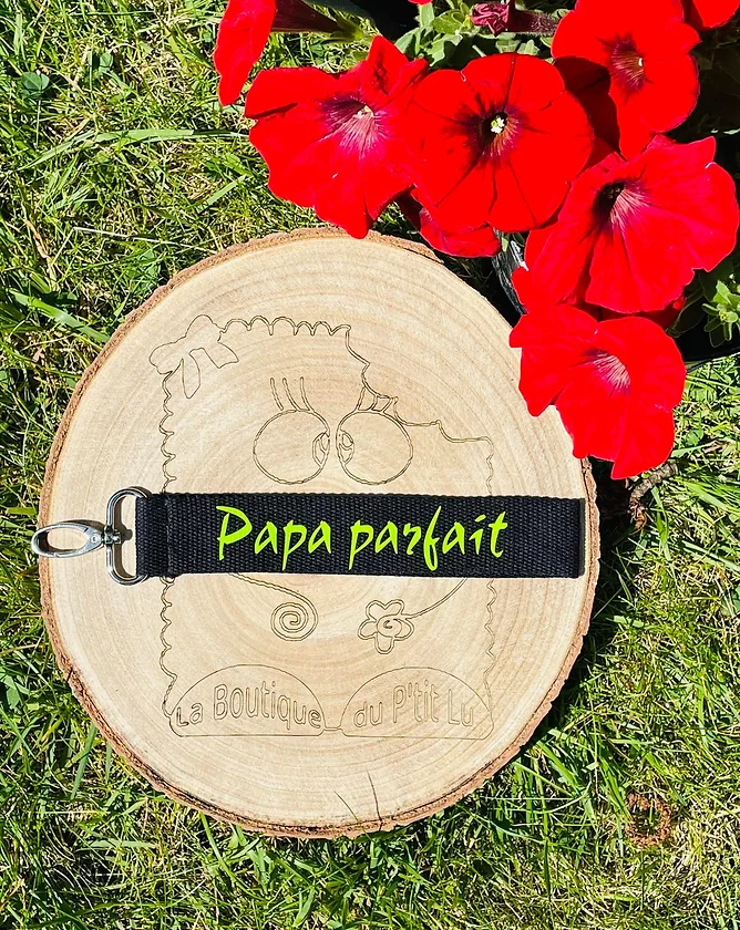 Porte-clés "Papa Parfait "  (Rouge, Rose pailletés)