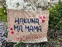 Sac en toile de jute "Hakuna ma Mama + coeur " 