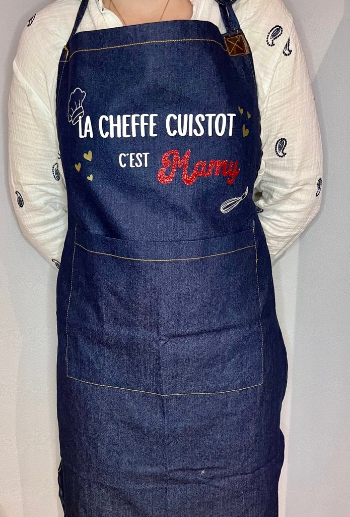 Tablier "La cheffe cuistot c'est ..." 