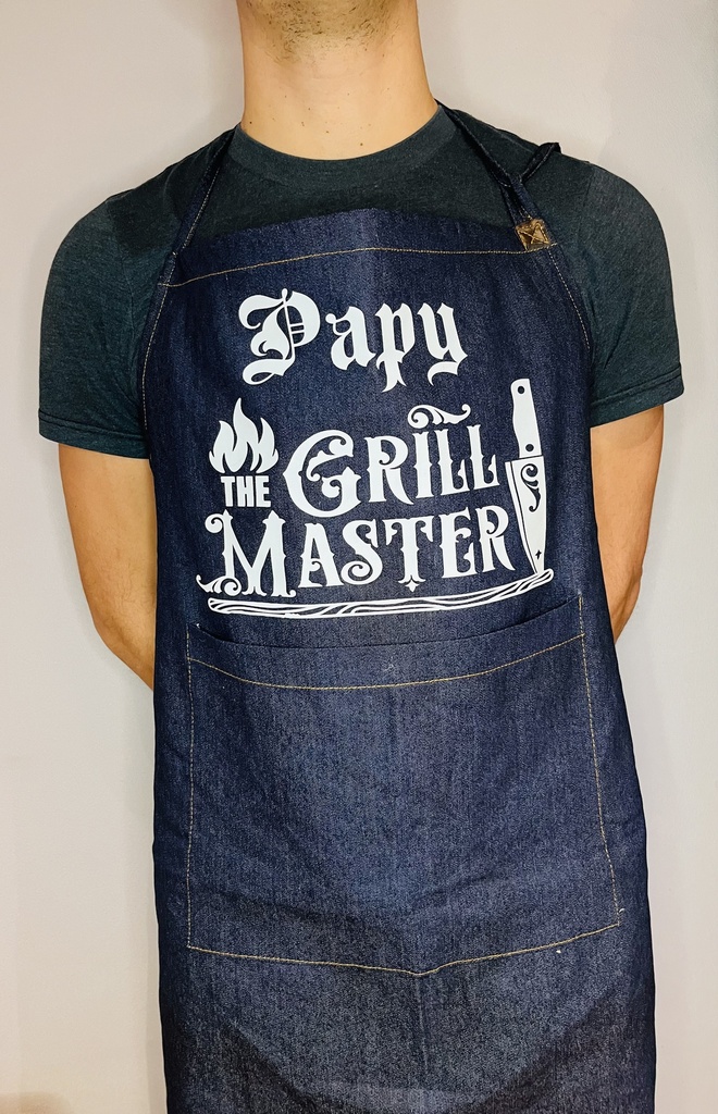 Tablier Barbecue "... The Grill Master "   (Rose pailletés)