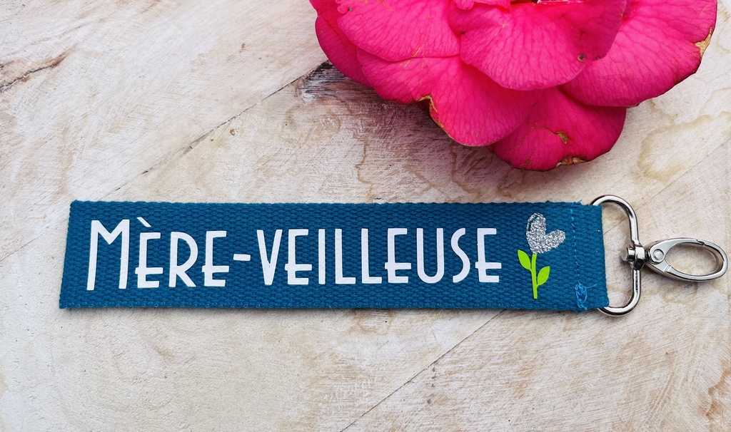 Porte-clés "Mère Veilleuse"   (Rouge, Rose pailletés)
