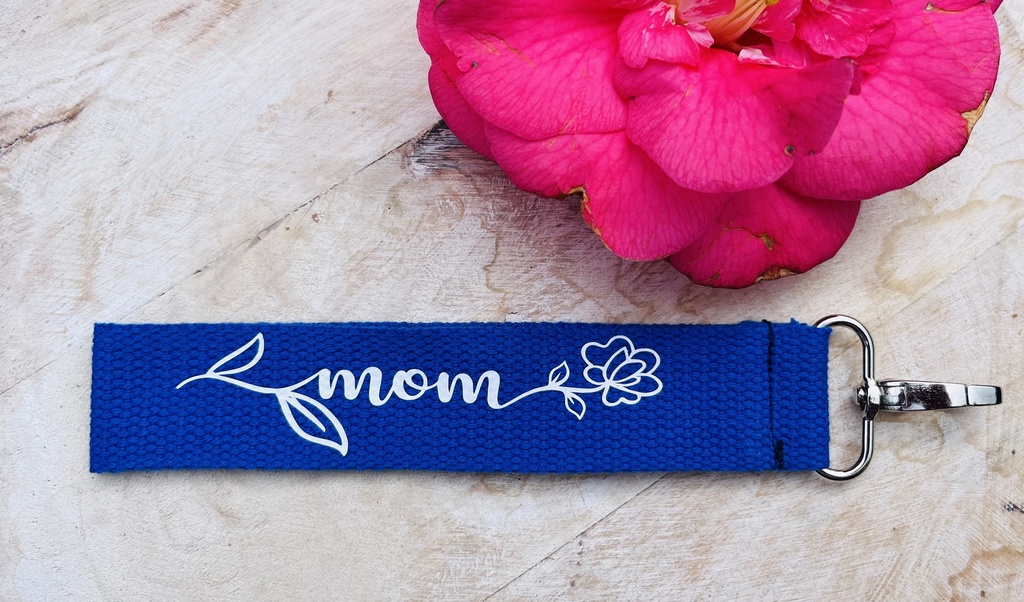 Porte-clés "Mom"    (Rouge, Rose pailletés)