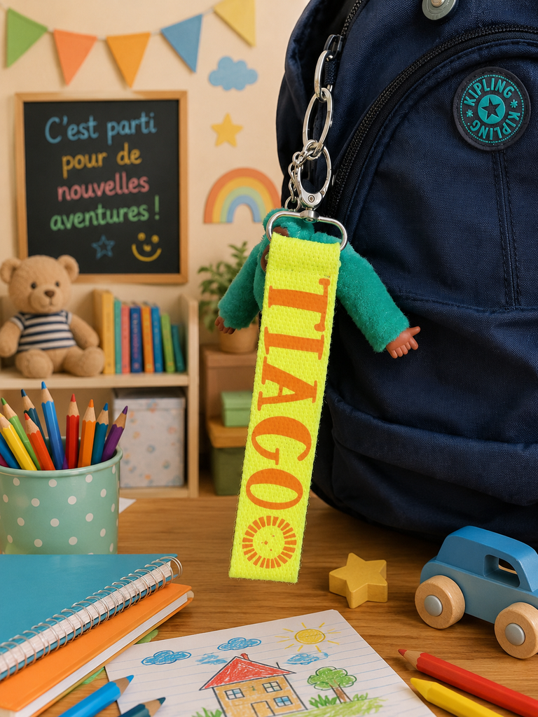 Porte-clés *Rentrée Scolaire* (Rouge, Rose pailletés)