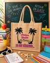 Sac en toile de jute "Madame en vacances, ne pas déranger !"  
