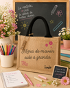 Sac en toile de jute "Merci de m'avoir aidé à grandir"