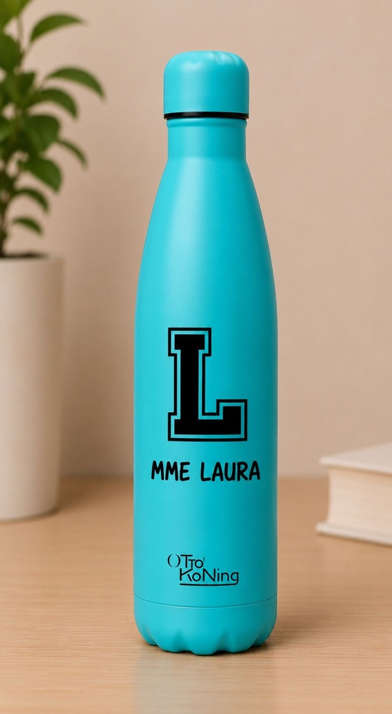 Gourde isotherme personnalisée *turquoise*   (Blanc)
