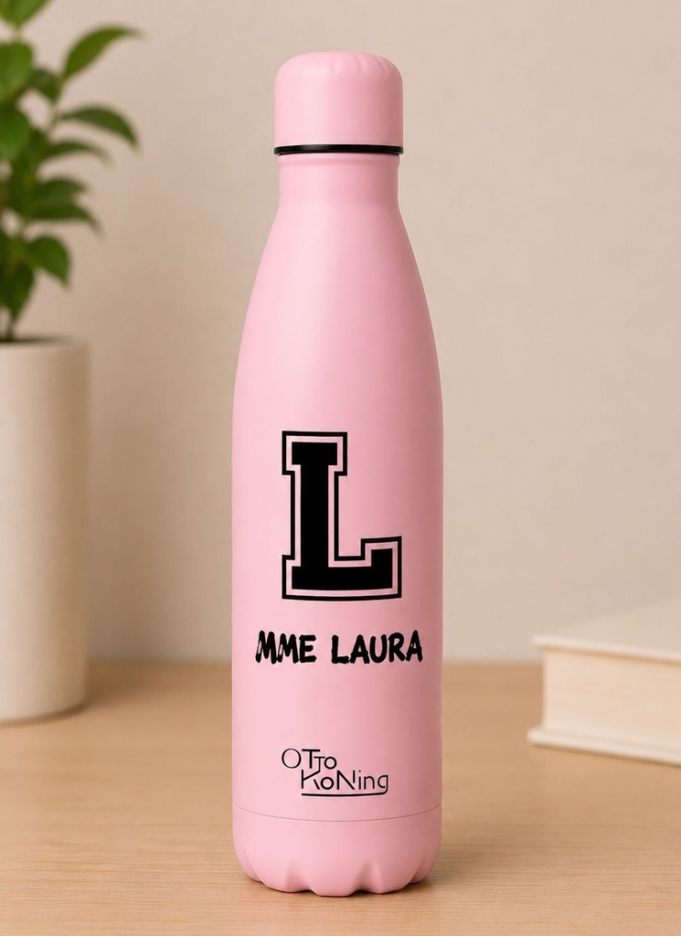 Gourde isotherme personnalisée *rose*    (Blanc)
