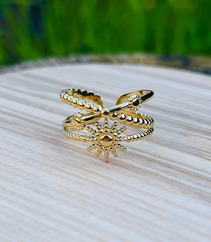 Bague " Sun " dorée 