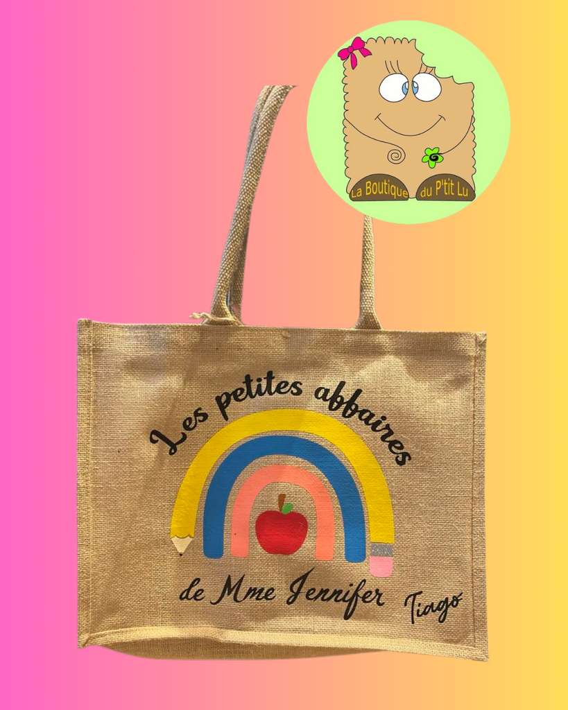 Sac en toile de jute "Les petites affaires de .... " 