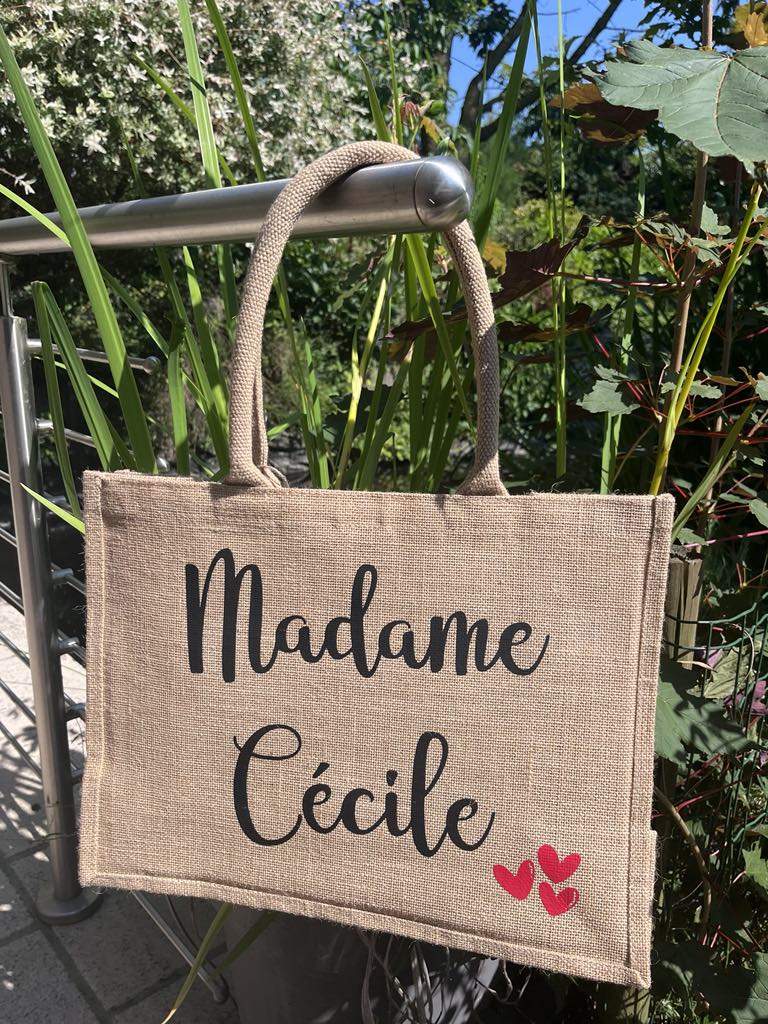Sac en toile de jute "Madame ..." 