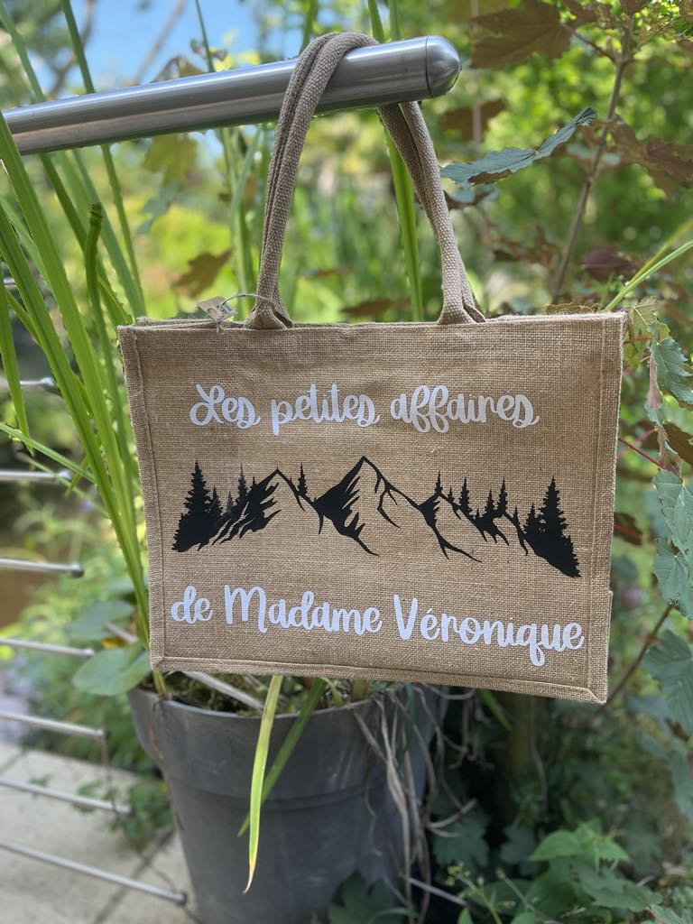 Sac en toile de jute "Les petites affaires de ..."  