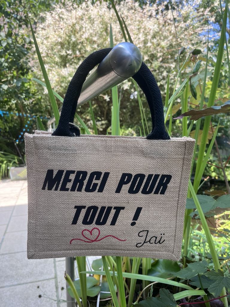 Sac en toile de jute "Merci pour tout"    