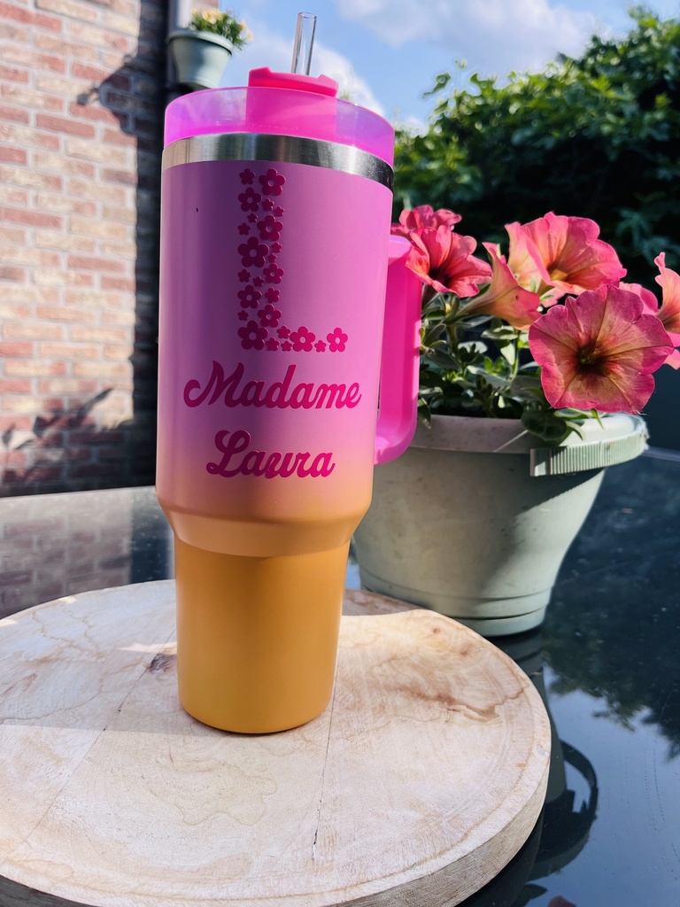 Mug isotherme *Orange & rose* 